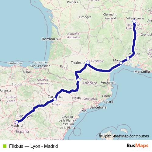 Flixbus bus Line Map