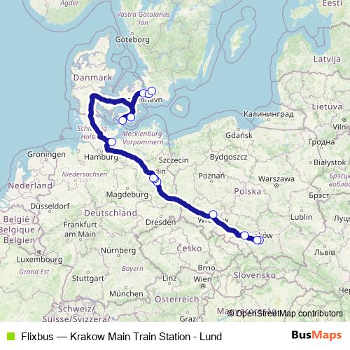Flixbus bus Line Map