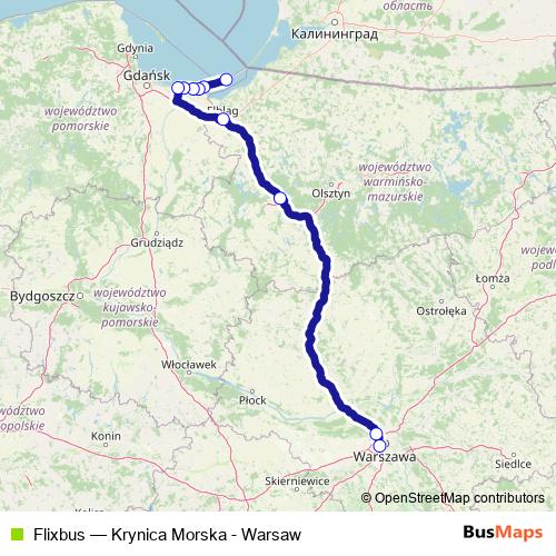 Flixbus bus Line Map