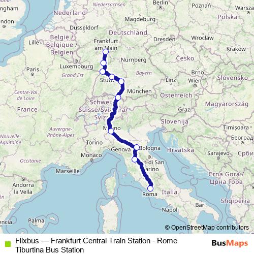 Flixbus bus Line Map