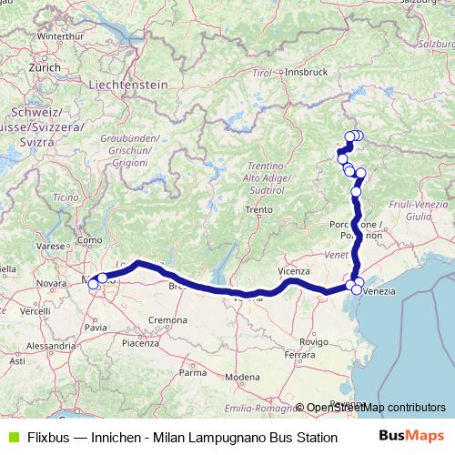 Flixbus bus Line Map