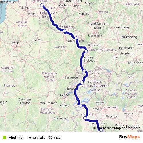 Flixbus bus Line Map