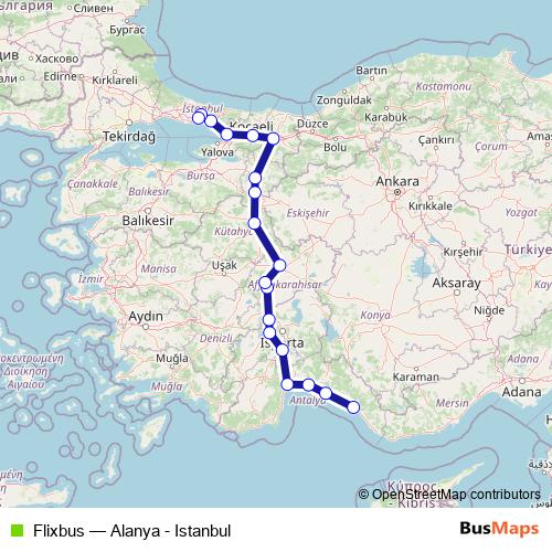 Flixbus bus Line Map