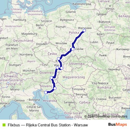 Flixbus bus Line Map