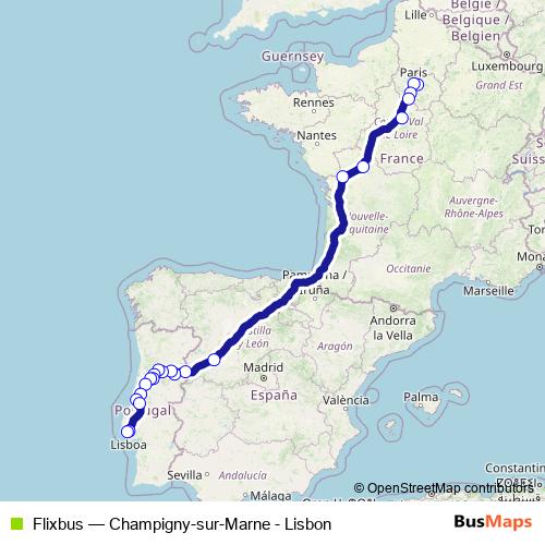 Flixbus bus Line Map