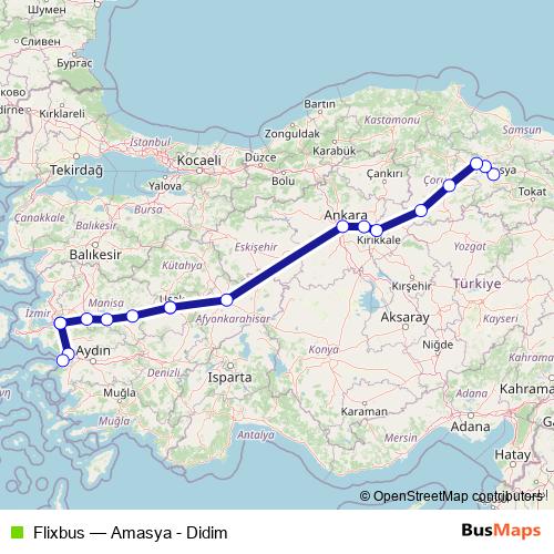Flixbus bus Line Map