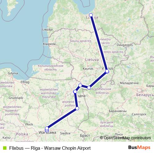 Flixbus bus Line Map