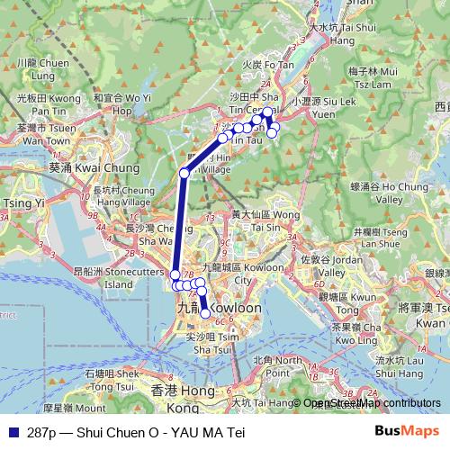 287p bus Line Map