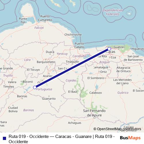Ruta 019 - Occidente bus Line Map
