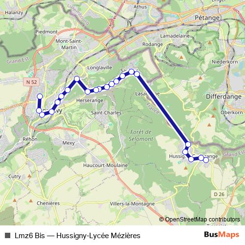 Lmz6 Bis bus Line Map