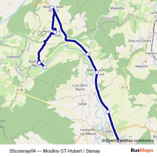 55sstenay04 bus Line Map