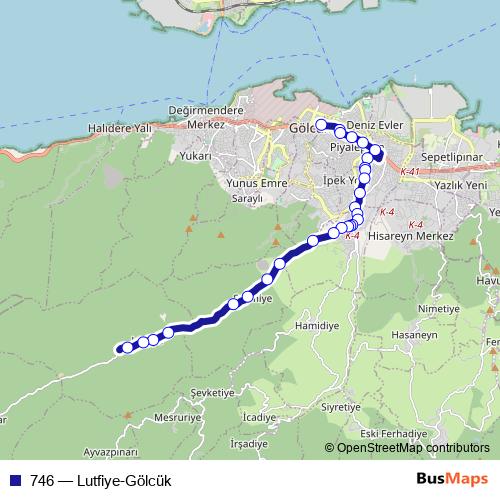 746 bus Line Map