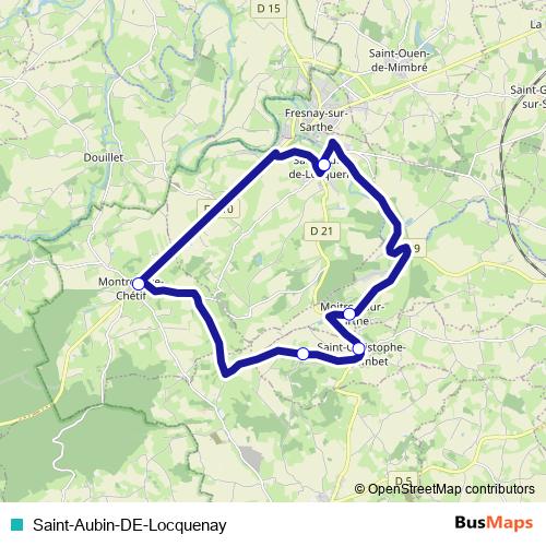 Saint-Aubin-DE-Locquenay bus Line Map