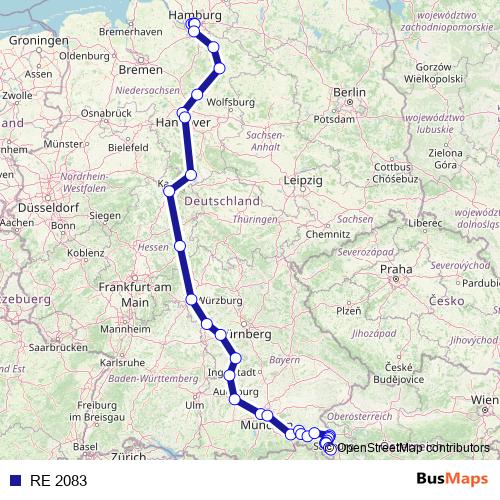 RE 2083 rail Line Map