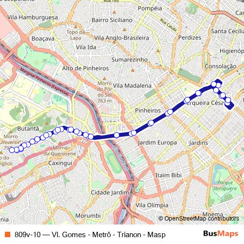 809v-10 bus Line Map