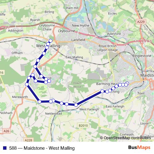 588 bus Line Map