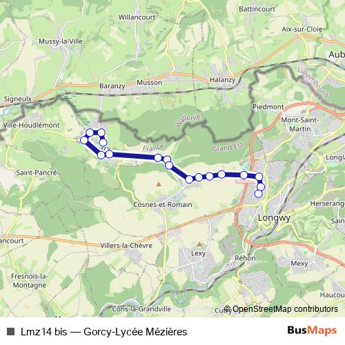 Lmz14 bis bus Line Map