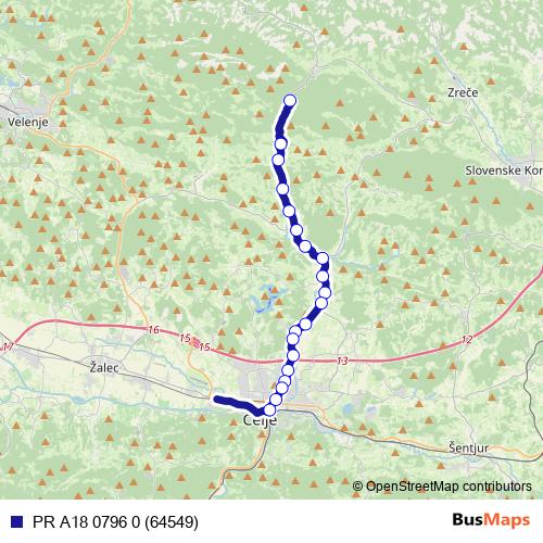 PR A18 0796 0 (64549) bus Line Map