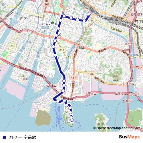 21-2 bus Line Map