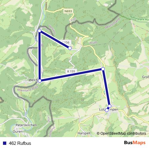 462 Rufbus bus Line Map