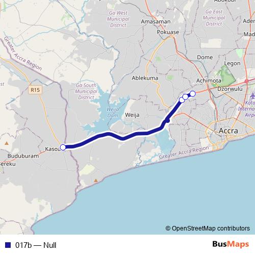 017b bus Line Map