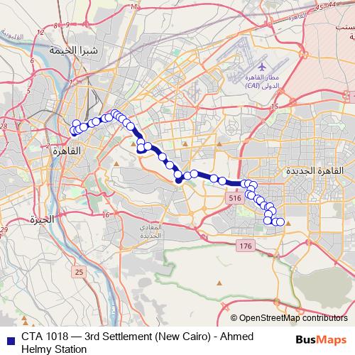 CTA 1018 bus Line Map