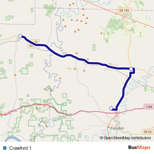 Crawford 1 bus Line Map