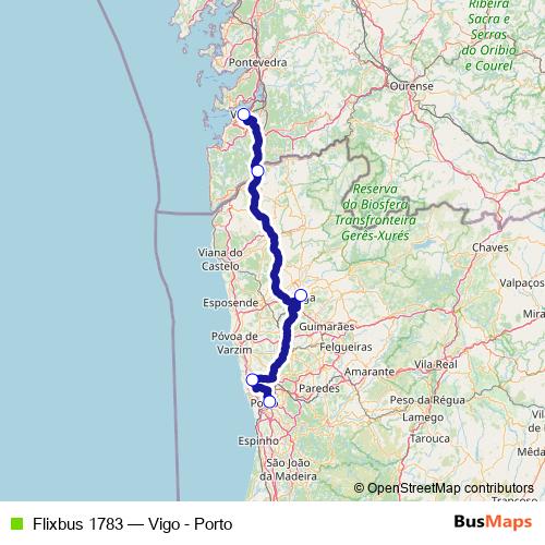 Flixbus 1783 bus Line Map