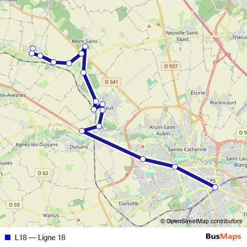 L18 bus Line Map