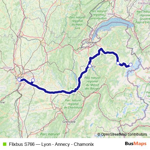 Flixbus S766 bus Line Map