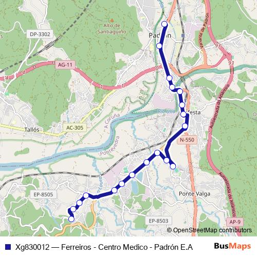 Xg830012 bus Line Map