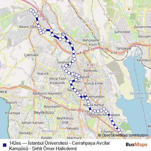 142es bus Line Map
