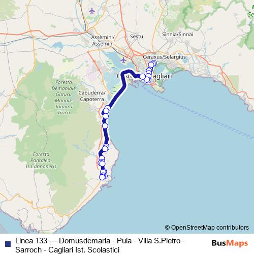 Linea 133 bus Line Map