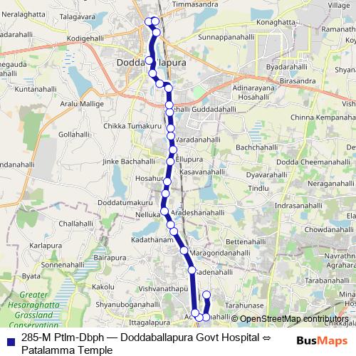 285-M Ptlm-Dbph bus Line Map