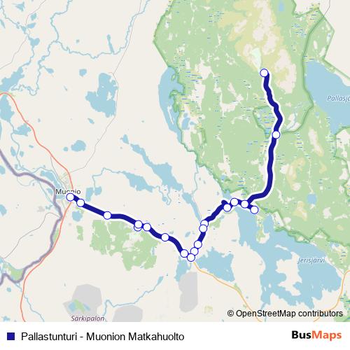Pallastunturi - Muonion Matkahuolto bus Line Map
