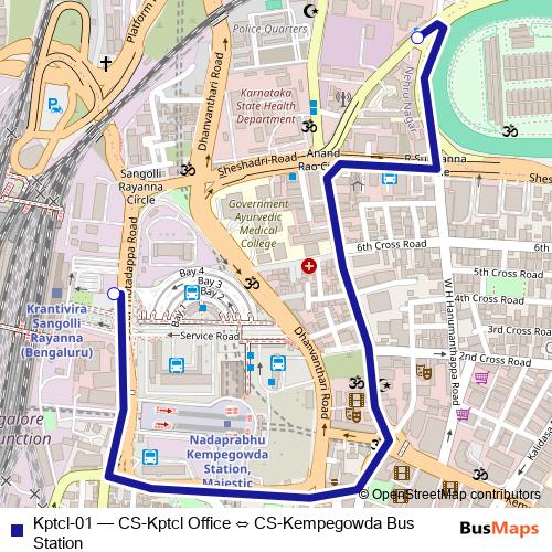 Kptcl-01 bus Line Map