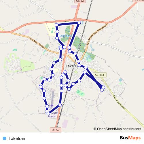 Laketran bus Line Map