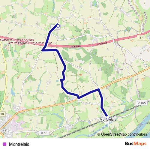 Montrelais bus Line Map