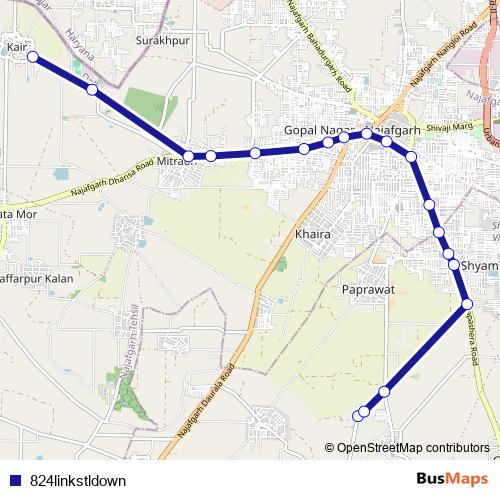 824linkstldown bus Line Map