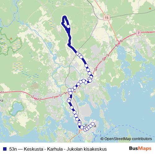 53n bus Line Map