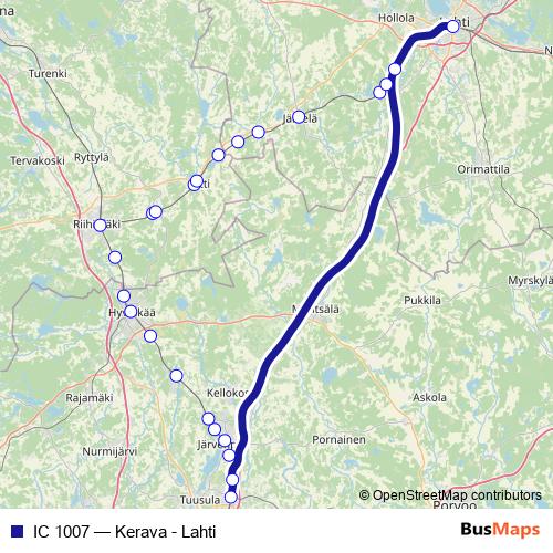 IC 1007 rail Line Map