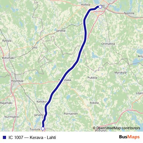 IC 1007 rail Line Map