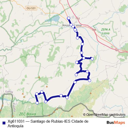 Xg611031 bus Line Map