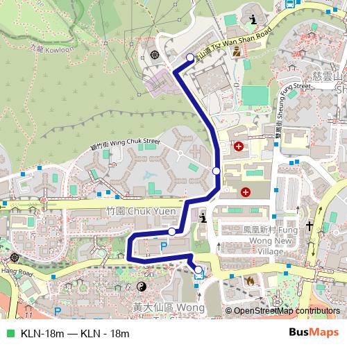 KLN-18m bus Line Map