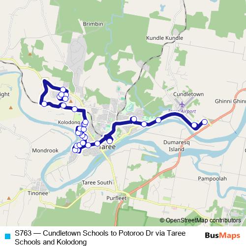 S763 bus Line Map