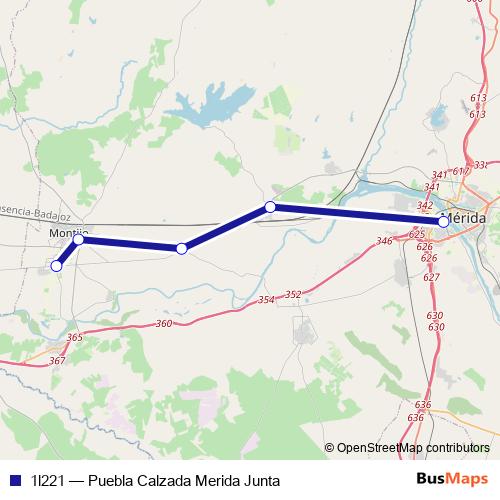 1l221 bus Line Map