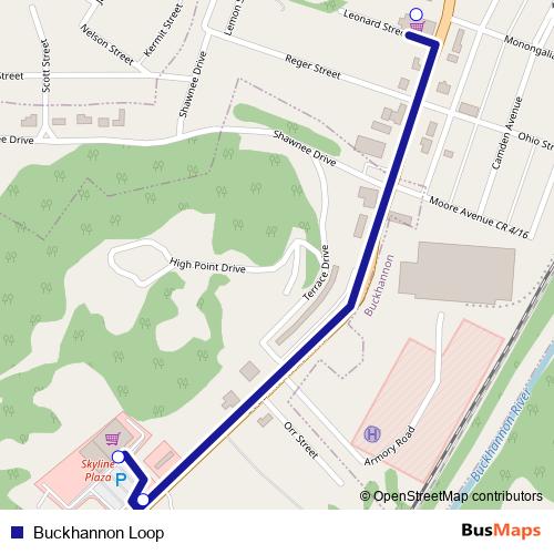 Buckhannon Loop bus Line Map