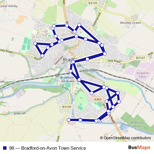 98 bus Line Map