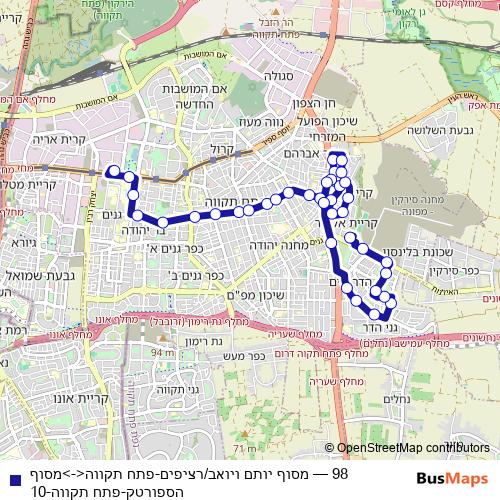 98 bus Line Map
