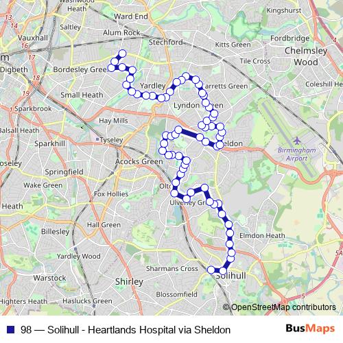 98 bus Line Map